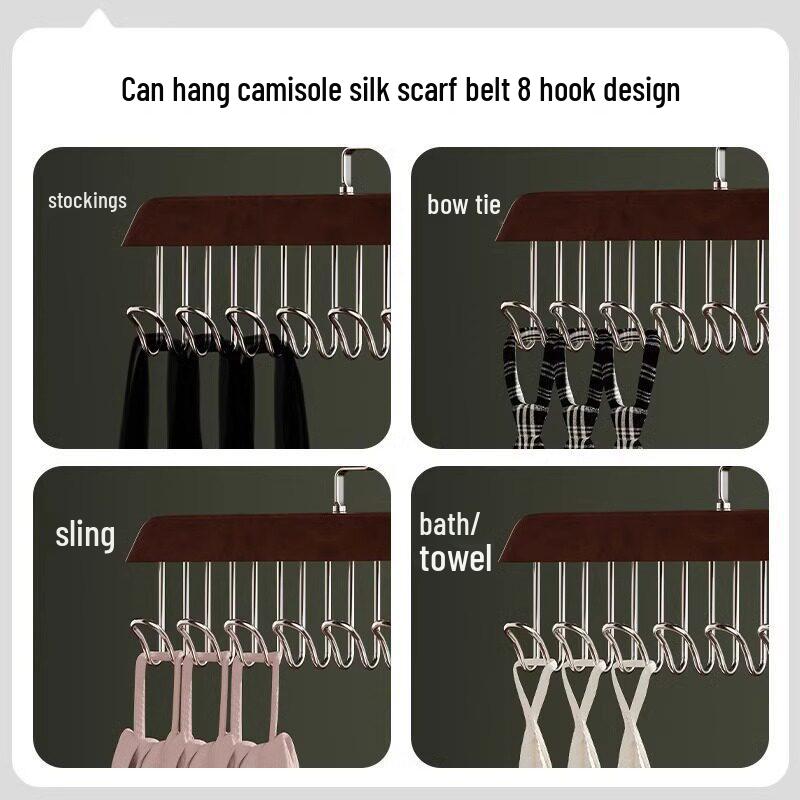 Multifunctional Wooden & Plastic Strappy Hanger for Underwear and Vests