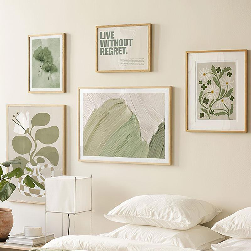 Green Girl Leaves Flower Abstract Landscape Wall Art Canvas Painting Oil Posters And Prints Wall Pictures For Living Room Decor