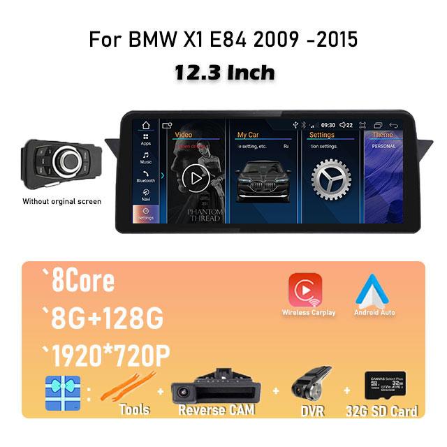 For BMW X1 E84 2009 - 2015 12.3 Inch iDrive / CIC System Android 14 IPS Car Radio Stereo Video Player Multimedia GPS Navigation
