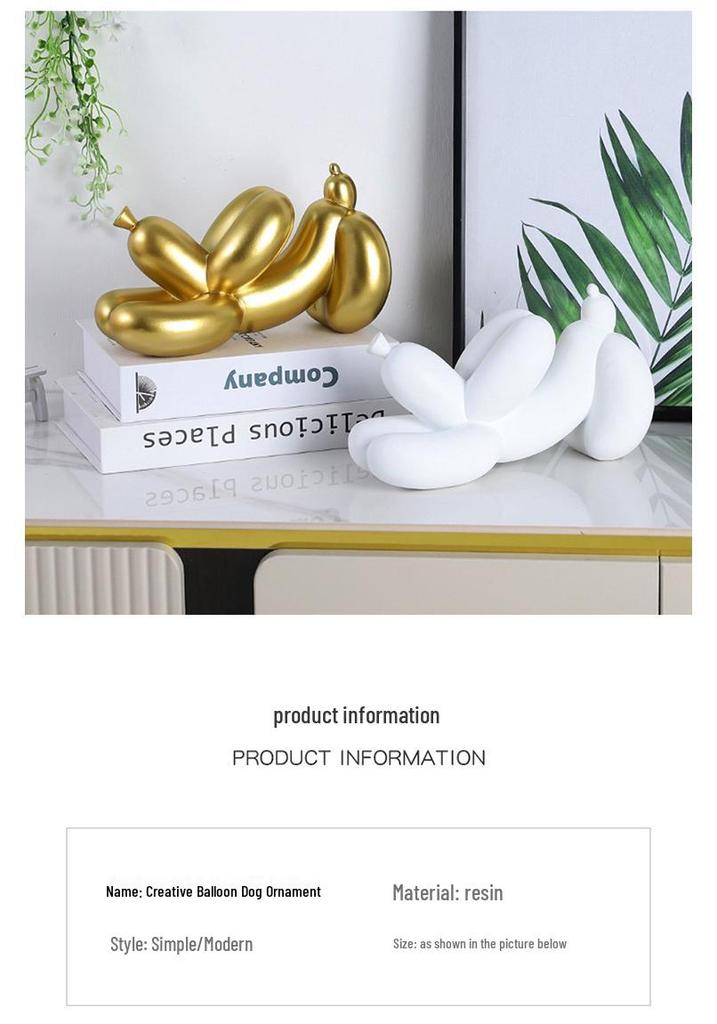 Abstract Balloon Dog Ornament: Nordic Home & Office Decor
