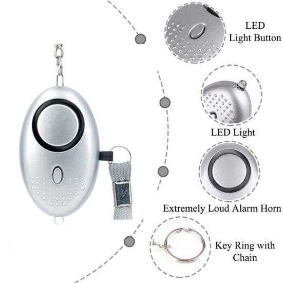 Sicherheitsalarm Mini Tragbar Selbstverteidigung 130dB Lauter Ton SOS Notfallalarm für Frauen