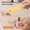 Foot Cleaning Brush Toe Gap Scrubber & Exfoliator with Long Handle Soft Silicone Bristles for Pedicure Shower & Travel Use