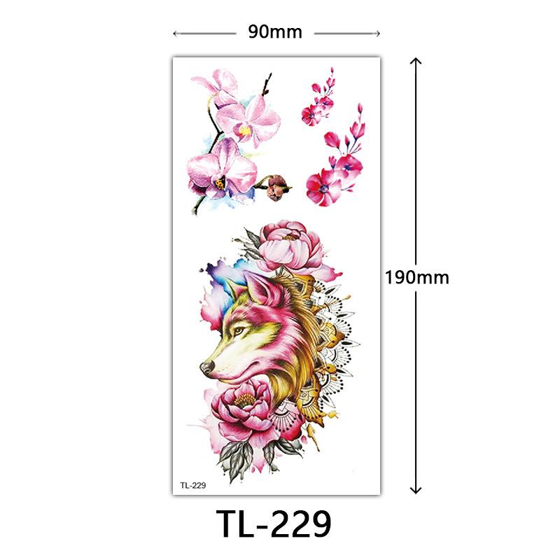 Flower Tattoo Stickers, Color Sketch Tattoo Stickers, English Letters, Wedding Photography Tattoo