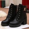 Hot Sale Women's Shoes 2026 Winter Women Ankle Boots Fashion Lace Up Shoes for Women Designer Waterproof Boots Zapatos De Mujer