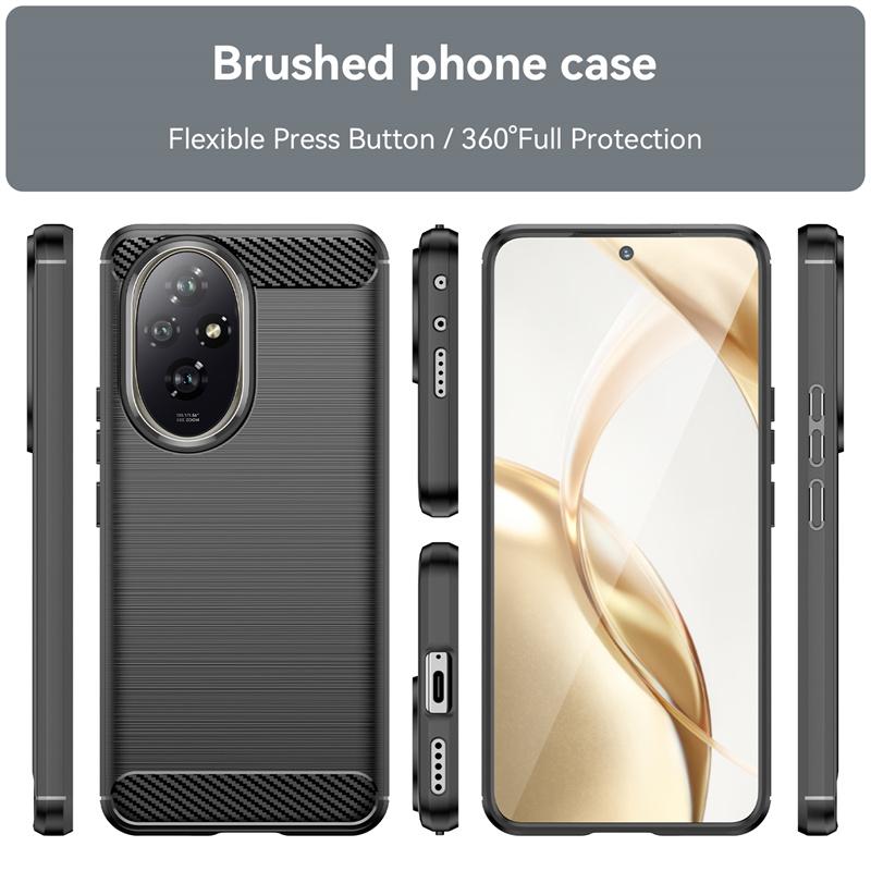 Pro Huawei Honor 200 Pouzdro Kryt Honor 200 Capas Nový Nárazuvzdorný Pancéřovaný Zadní Kryt Telefonu Měkký TPU Karbonové Vlákno Pro Kryt Honor 200