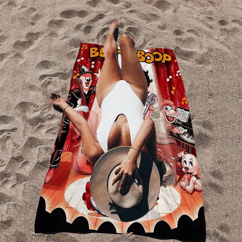 Pretty Cartoon B-Betty B-boop Microfiber Beach Towel Absorbent Quick dry Soft Yoga Swimming Resort Mountain Climbing Towel