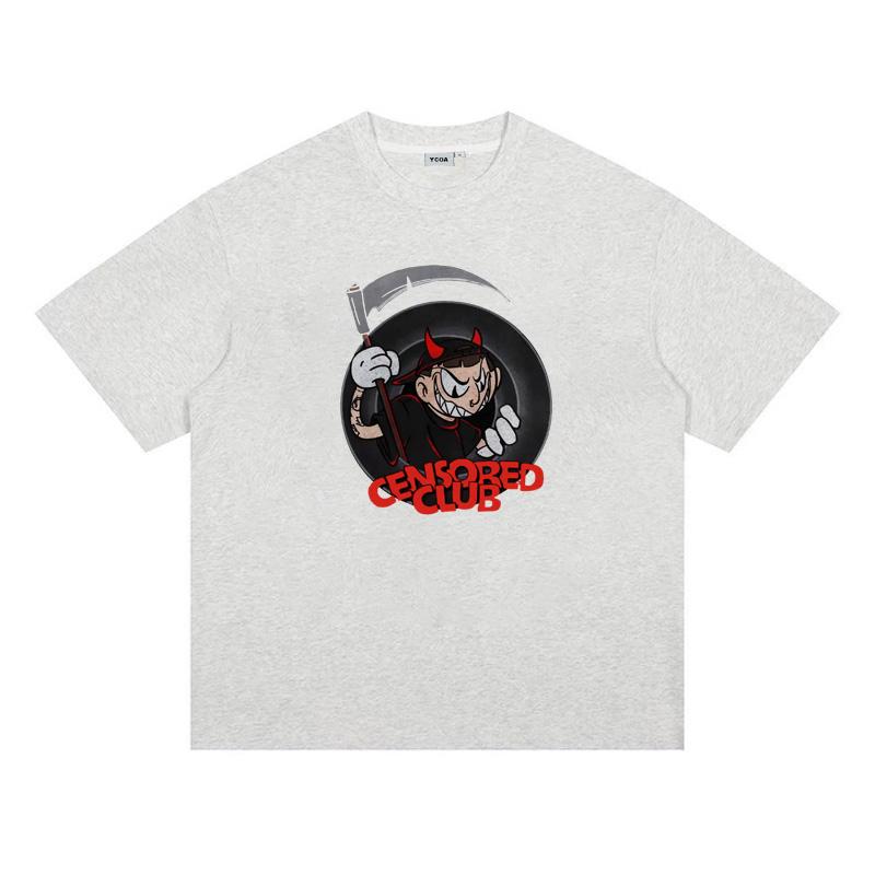 

Mens TShirt CNSRDCLB Cartoon Tees Graphic Vintage Cotton Harajuku Short Sleeve Tops Summer Oversized Y2k Streetwear Clothing S