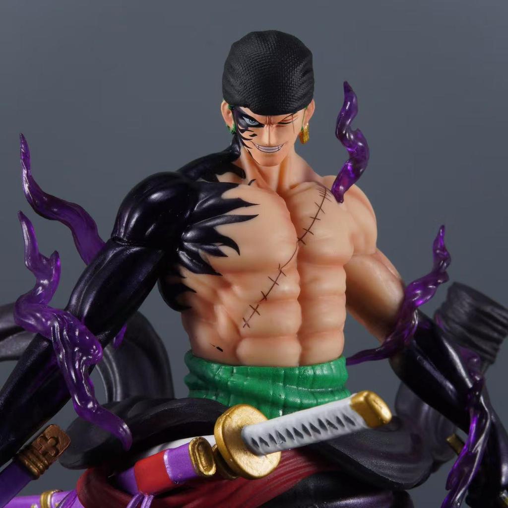 One Piece Zoro Battle Scene Statue Model - Desktop Ornament