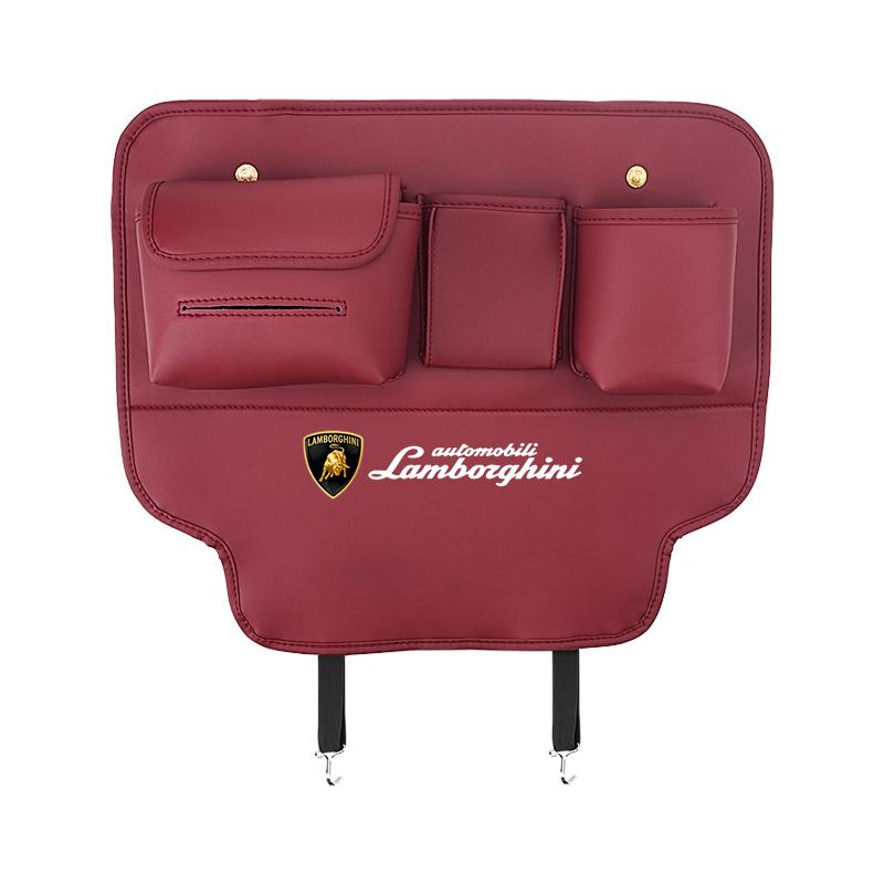 

Leather Car Seat Back Backrest Protection Anti-kick Pad Storage Box For Lamborghini Urus Huracan Aventador Premium Accessories