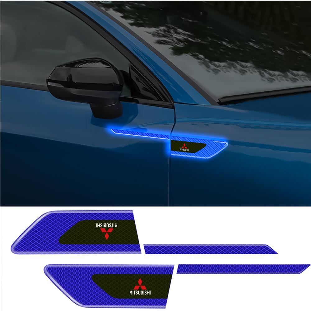 For Mitsubishi Outlander Pajero Eclipse ASX EVO Car Reflective Sticker Night Warning Strip Tape Traceless Protective Accessories