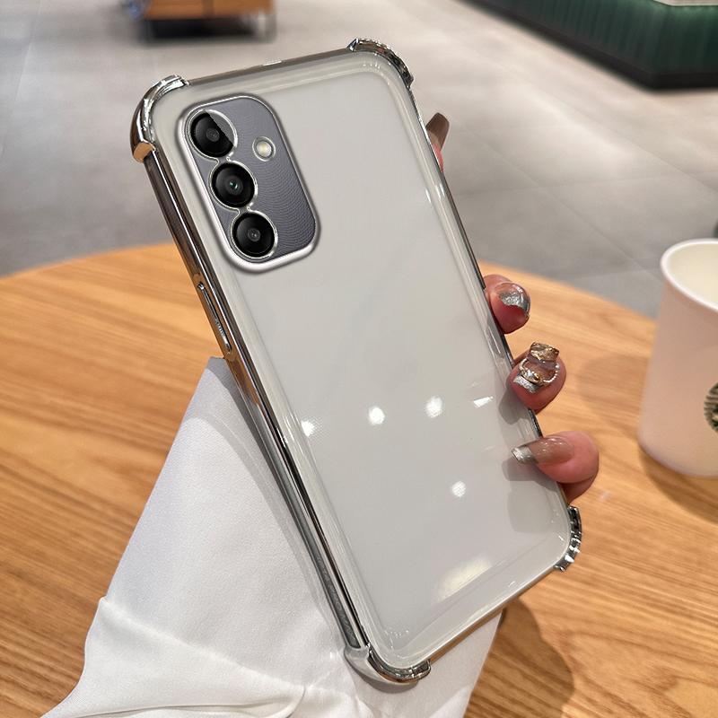 

Clear Transparent Shockproof Plating Silicone Case For Samsung Galaxy A05S A05 A04 A04E A03 A02 Core Back Cover A02 серебряный