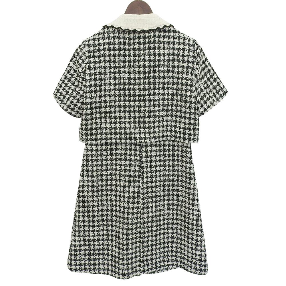 sandro Beautiful tweed trompe l'oeil dress, women's, white and black, size 34, SFPRO02482-107 dress 34 White / blackUsed