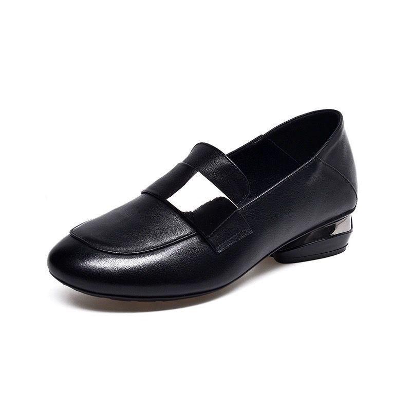 Business Casual Heels for Women Chunky Heeled Penny Pumps Non-Slip Soft Low Block Heel Loafers Women's Round Toe Dress Shoes Office Work Walking Heels