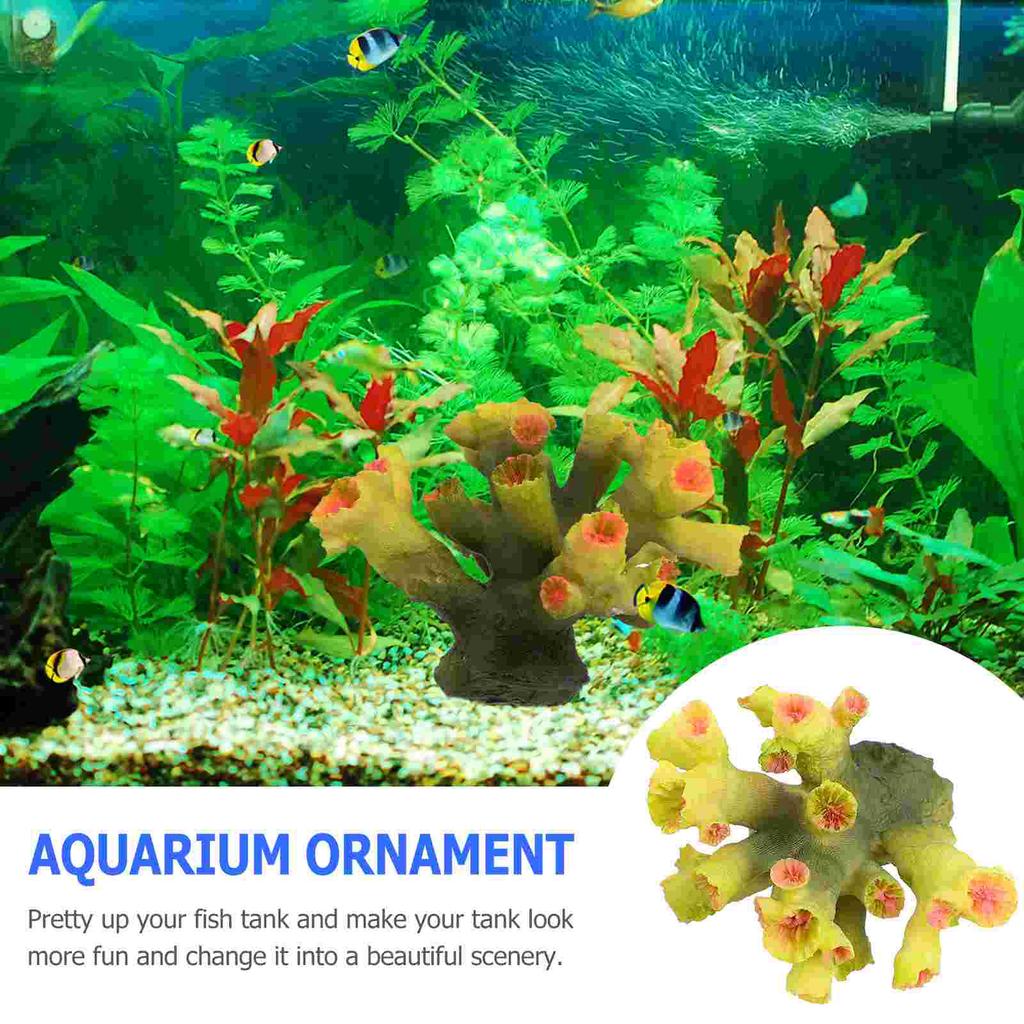 Simulation of Small Corals Aquarium Fish Tank Ornament Decor Decoration Resin Fake