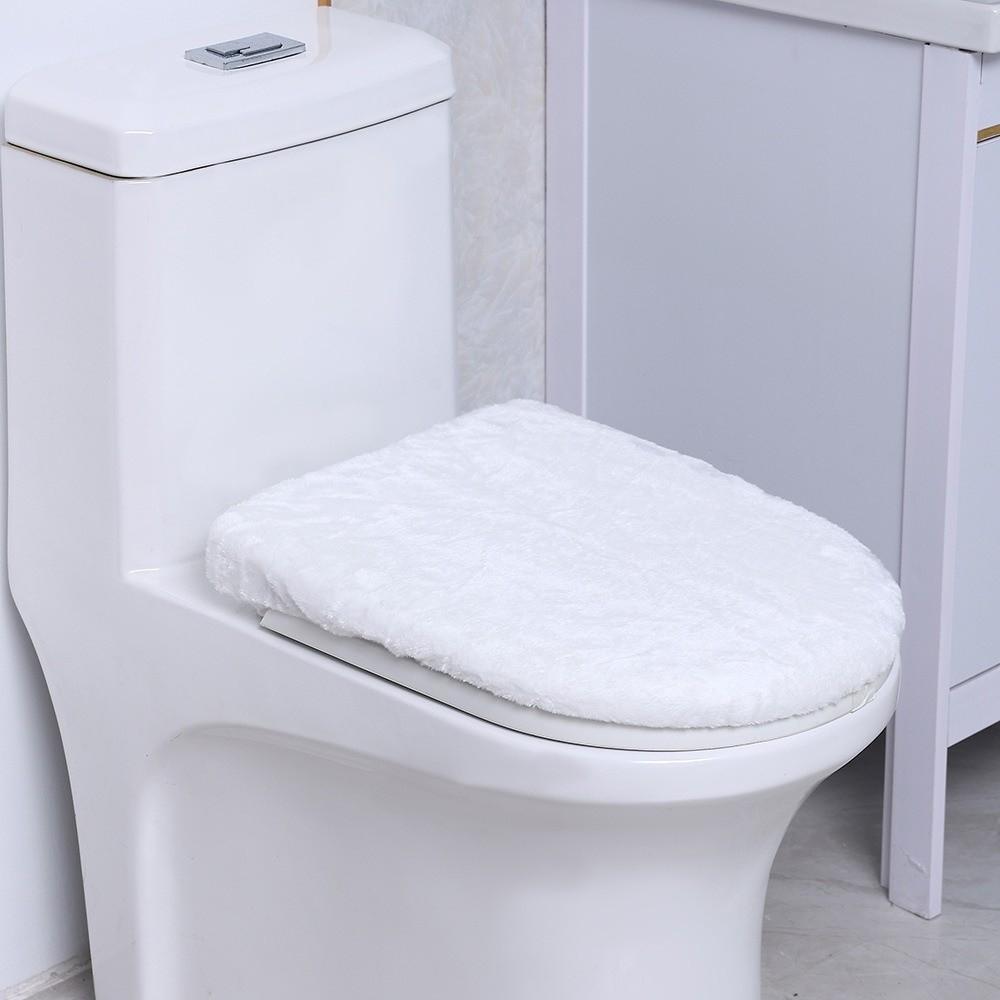 Warm Toilet Lid Cover Solid Color Toilet Lid Protective Sleeves Toilet Seat Cover Home Bathroom