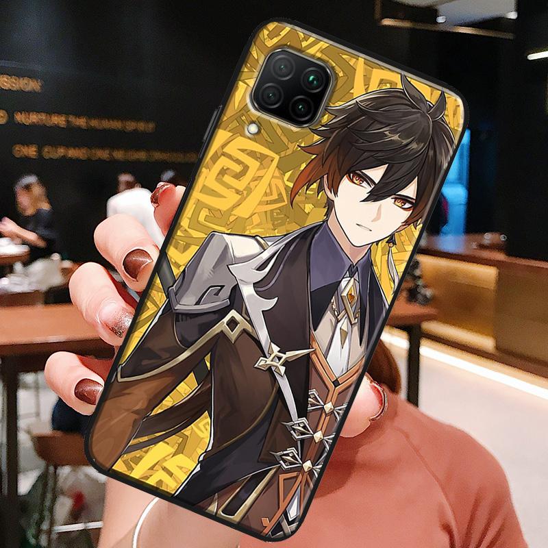 Zhongli Genshin Impact For Huawei Honor 50 8X 9X 10i P20 P30 P40 Lite Pro P Smart 2019 Nova 9 5T Phone Soft Cover