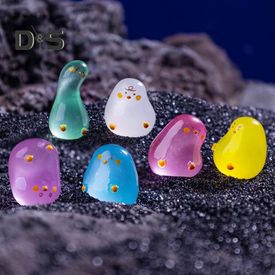 12 Stück Mini-Enten-Ornamente, im Dunkeln leuchtende Entenfiguren aus Kunstharz, Miniatur-Entenstatuen für Heimwerkerarbeiten, Miniatur-Landschaftsdekoration