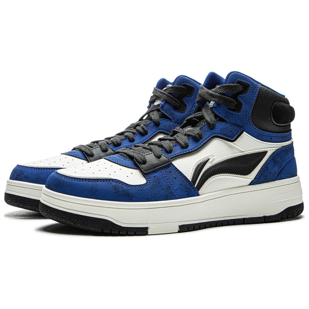 New LiNing Tianji Soft Hi Non-slip Lightweight Mid-Top Skateboard Shoes Men's White Blue Black AGCU367-6