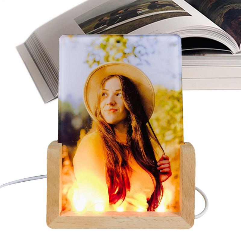 Sublimation Night Lights Blanks Sublimation Photo Blanks LED Acrylic Light Base Heat Transfer Acrylic Photo Frame for Bedroom