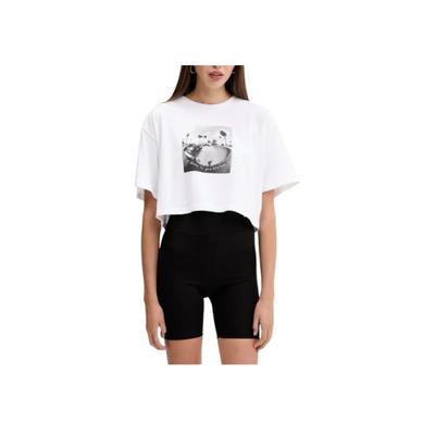 Printed Loose Fit Short Sleeve T-Shirt Women Tops VN000RCHWHT1