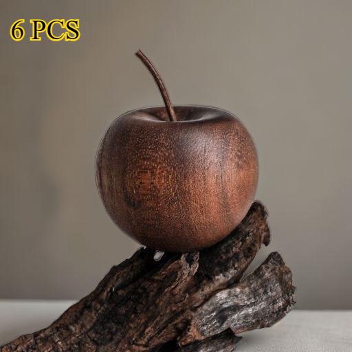 4/6-piece Natural Sapele Wood Apple-shaped Diffuser - Solid Wood Essential Oil Diffuser, Battery-free, Long-lasting Fragrance