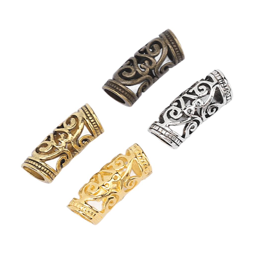 48 ks korálků na vlasové dredy 4 barvy Vintage Alloy vlasový korálek na vousy pro zaplétání vlasů DIY šperky