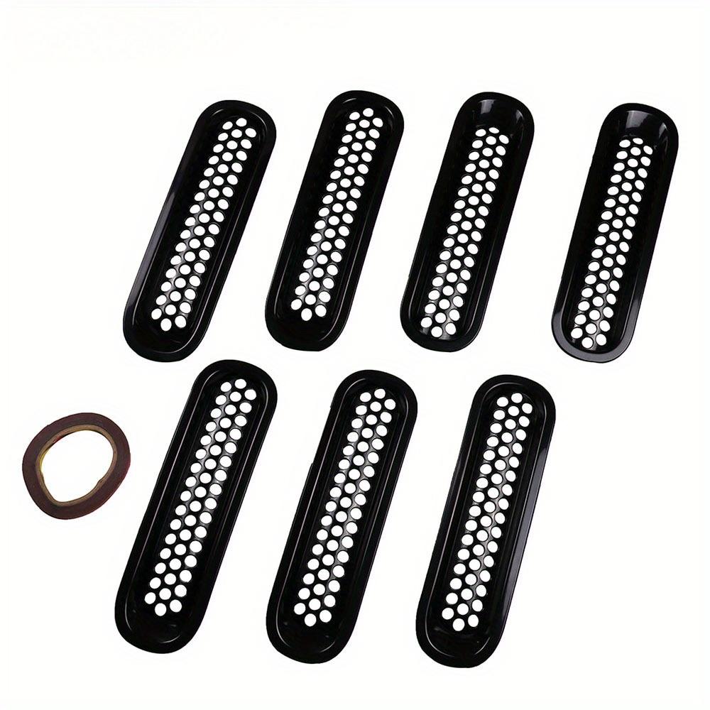 1 Set Schwarzes Frontgrill-Gittereinsatz-Kit für Jeep Wrangler & Wrangler Unlimited 2007-2015