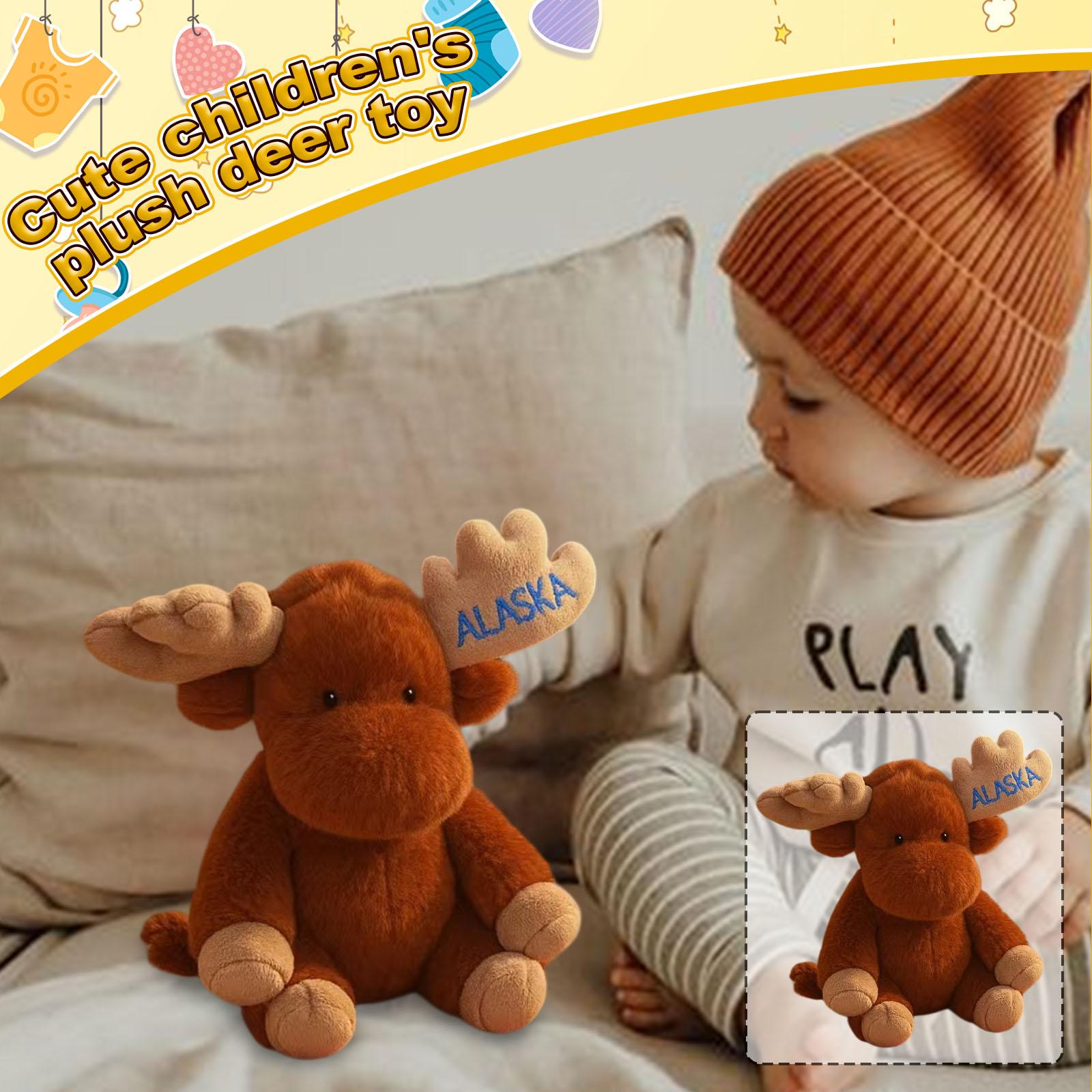 

Plush Elk Doll Christmas Toy Holiday Deer Doll One Size