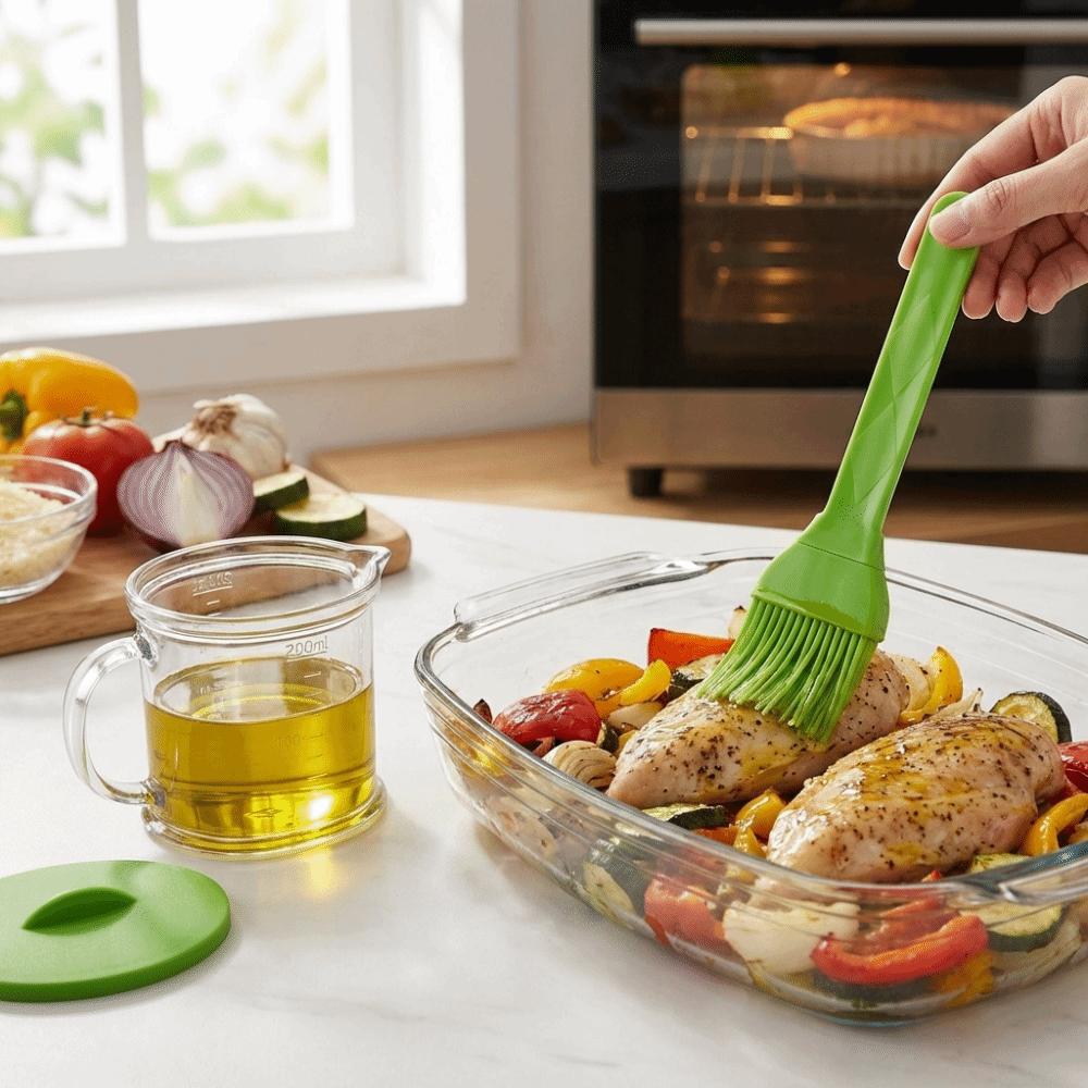 Non-Slip Handle Sauce Application Brush Heat Resistant Oil Brush  Pancake Making