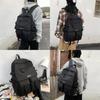 Korean Ins Harajuku Street Style Fashionable Black Backpack Waterproof Unisex 19-inch Size
