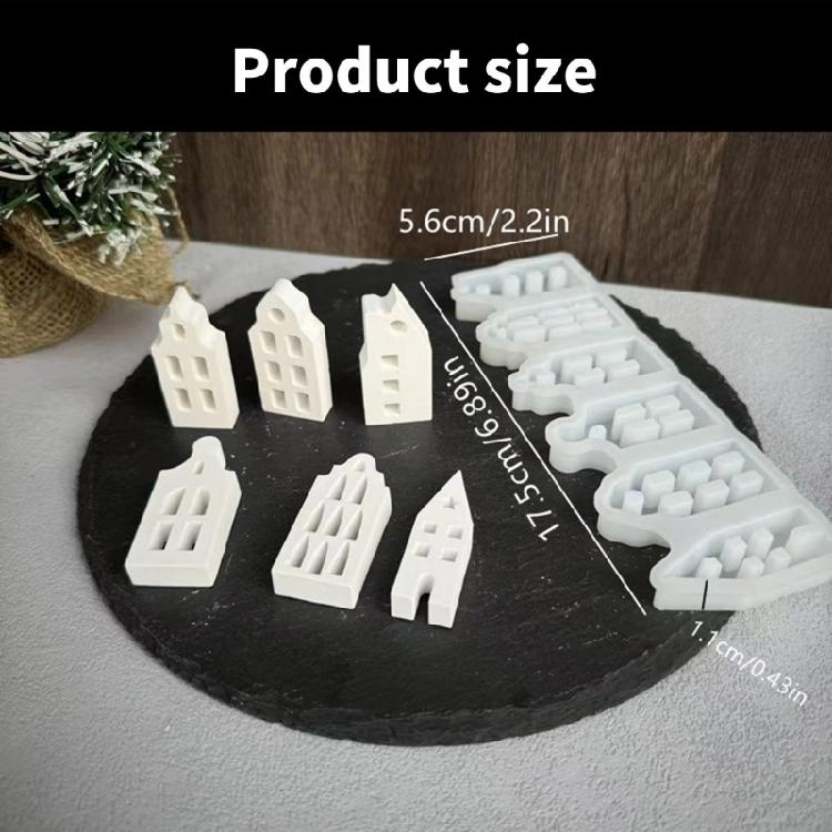 Ornament Mould Flexible Silicone Mold for Office Decoration Miniature House Shaped Desktop Embellishment Making Molds