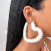 Sweet Cool Plush Heart Hoop Earrings Exaggerated Dangle Earrings Birthday Gift