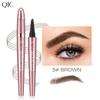 QIC Waterproof Microblading Eyebrow Pen - 4 Split Head, Natural Look Brow Makeup in 6 Colors for All Skin Types