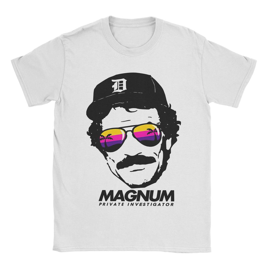 Magnum PI T Shirts Men Pure Cotton Novelty TShirt Crew Neck Tee Shirt Short Sleeve Clothes Classic