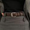 Women's Genuine Leather Belt with High-End Bright Silver Buckle, Korean Style for Youth - A Wardrobe Essential.