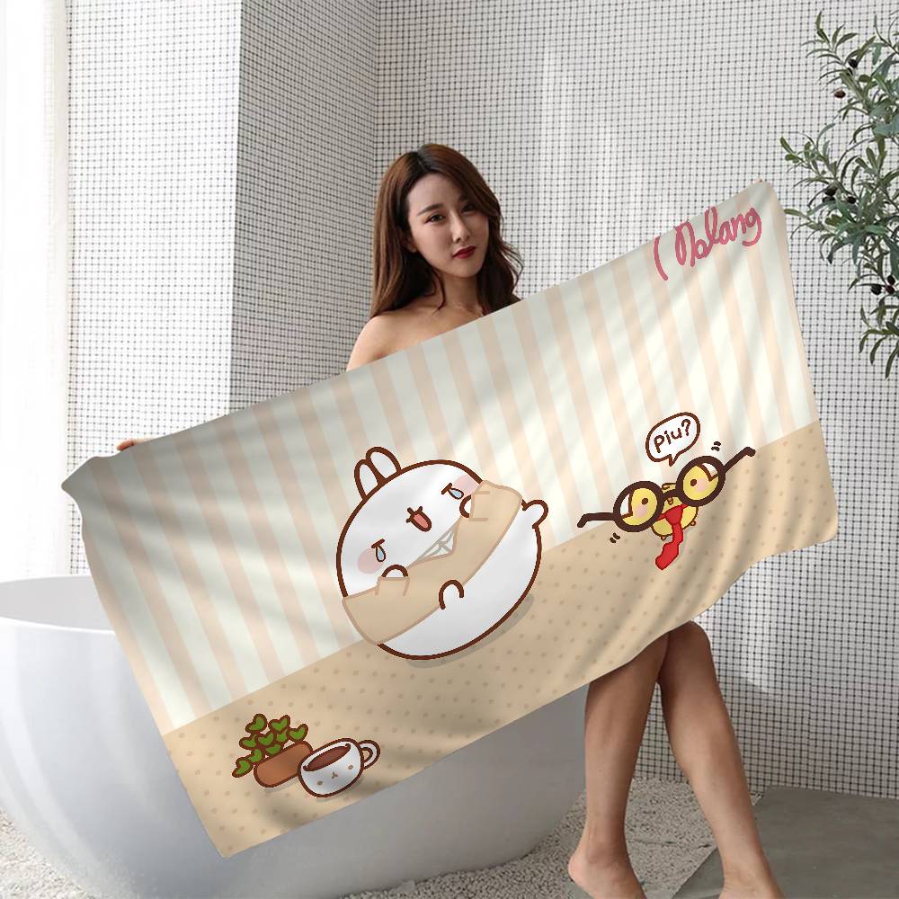

Kawaii M-Molangs Microfiber Beach Towel Absorbent Quick Dry Soft Yoga Swimming Resort Mountain Climbing Towel W30*H60(CM)