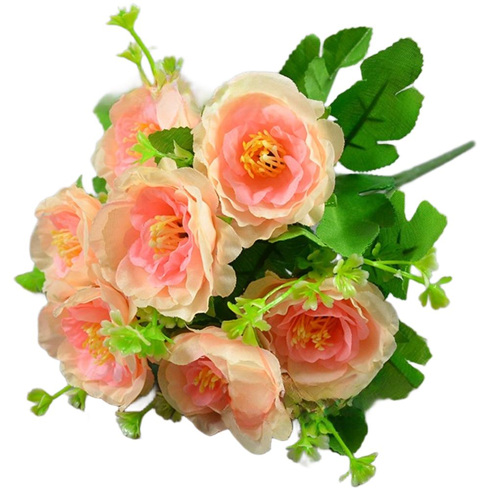 Realistic Silk Petals Artificial Flowers Plastic-wrapped Wire Stems