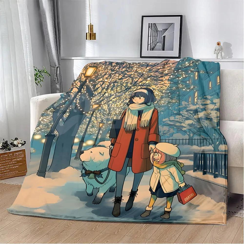 Spy x family Cartoon anime Printed Blanket Picnic Blankets Warm Blanket Soft and Comfortable Blanket Home Travel Birthday Gift