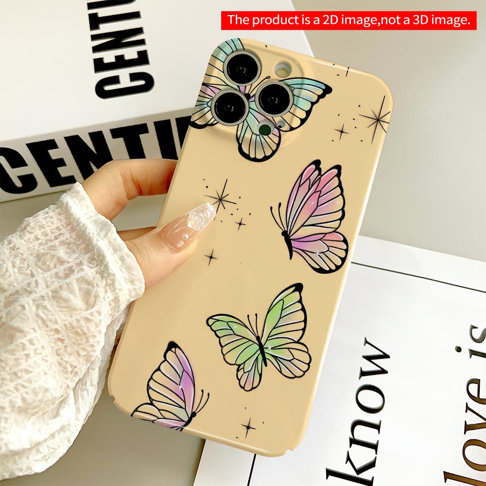 Pastel Butterflies & Stars Phone Case All inclusive film hard phone case, compatible with iPhone 18 Pro Max 17 16 15 14 13 12 11