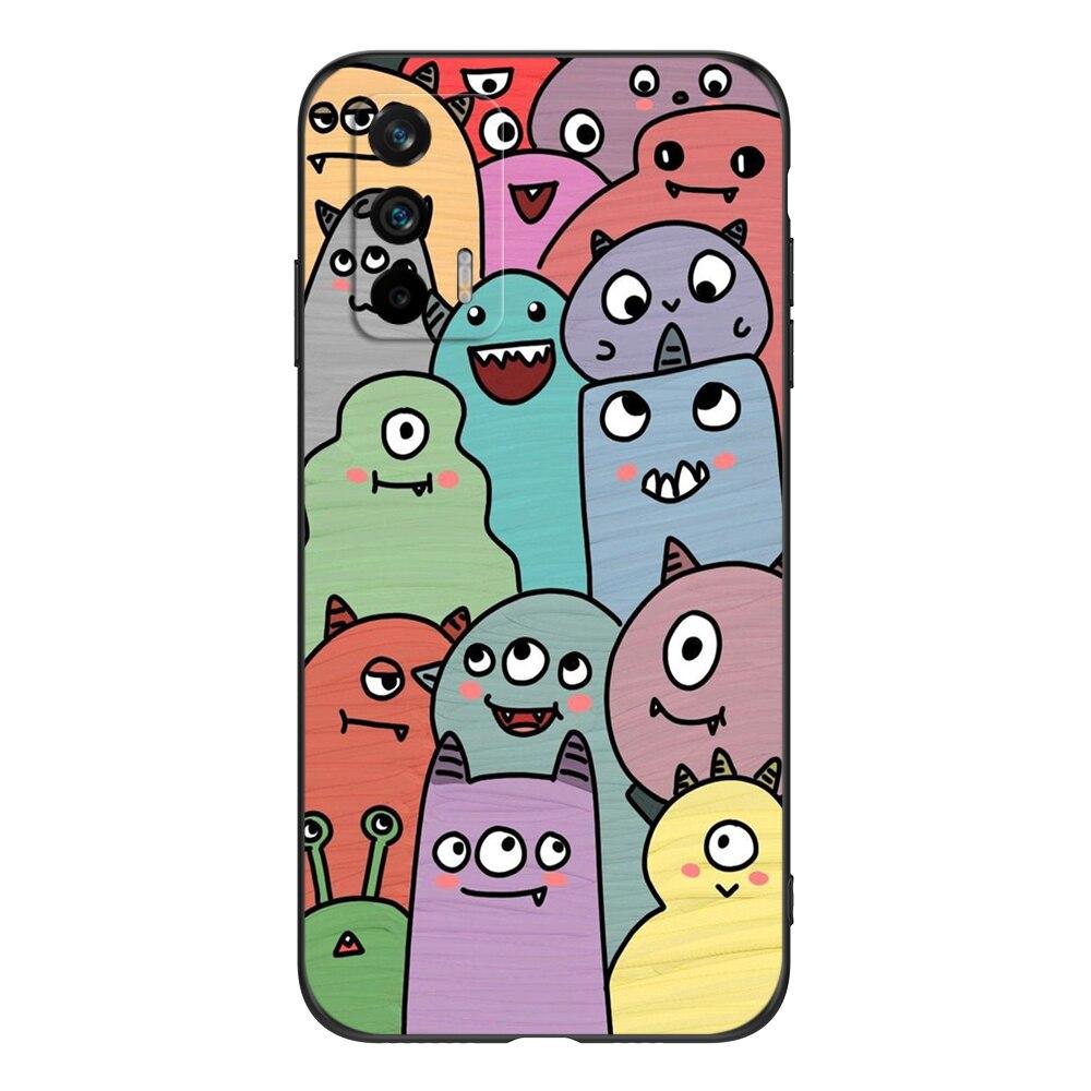 Für Realme GT 5G Hülle Weiche Silikon Handy Rückseite Für OPPO RealmeGT RMX2202 coque 6.43"; schwarze TPU-Hülle niedlich lustig