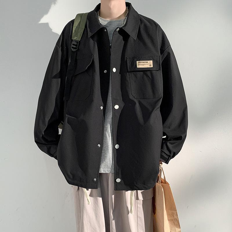 Work Jacket for Men's Spring and Autumn Men's Loose Jacket for New American Spring Casual Clothes