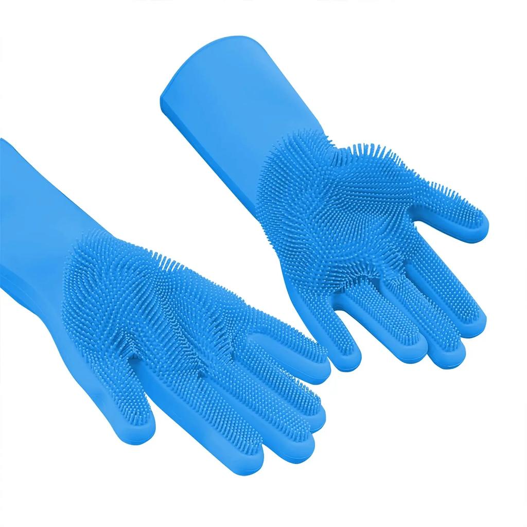 Guantes de limpieza para mascotas, guantes de masaje para baño, guantes de silicona para quitar el vello, cómodos y limpios, guantes antimordeduras, guantes de baño para perros