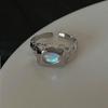 Women's Retro Water Drop Zircon Adjustable Geometric Ring - Irregular Open Fashion Index Finger Ring