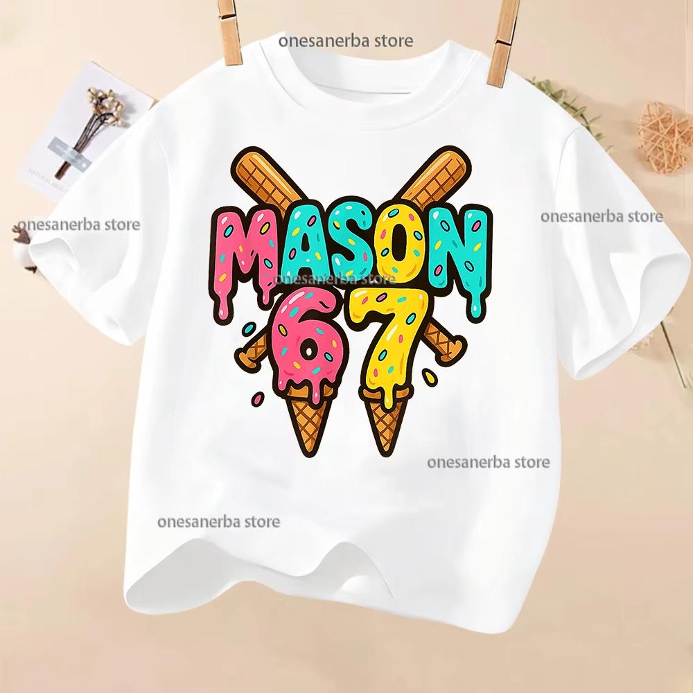 Kids 67 Themed Colorful Print TShirt Soft Cotton Fabric Breathable and Comfortable Ideal for Toddlers and Childrendf0253