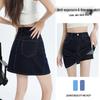 Denim A-Line Mini Skirt with Lining – Women's 2025 Summer Hip-Hugging, Anti-Exposure Design