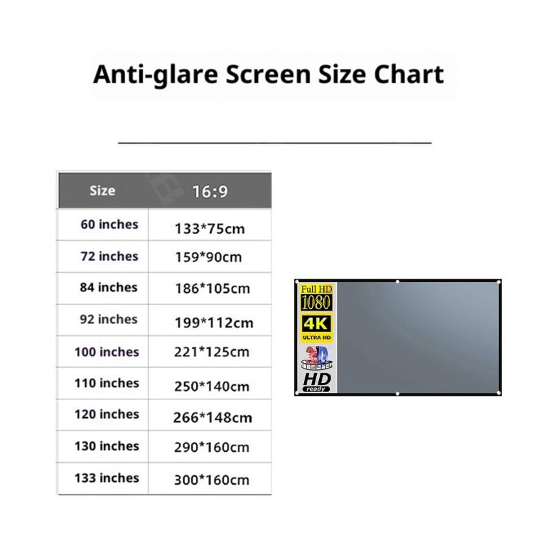 Metal Frame Projector Screen Foldable Design and Highly Definition Resistant To Light Wide Viewing Angles