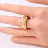 Trendy Inlaid White CZ Flower Women's Ring Exquisite Gold Color Hand Carving Daily Wear Party Jewelry Anniversary Gift