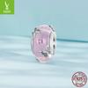 Pink Butterfly Diy Bracelet Glazed Beads, Sweet Girly Wind S925 Sterling Silver Lucky Beads