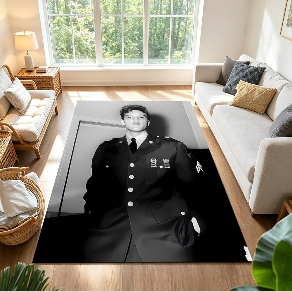 Elvis Presley pattern Non-Slip Home Carpet Design for Office Decor Living Room Bedroom Gift