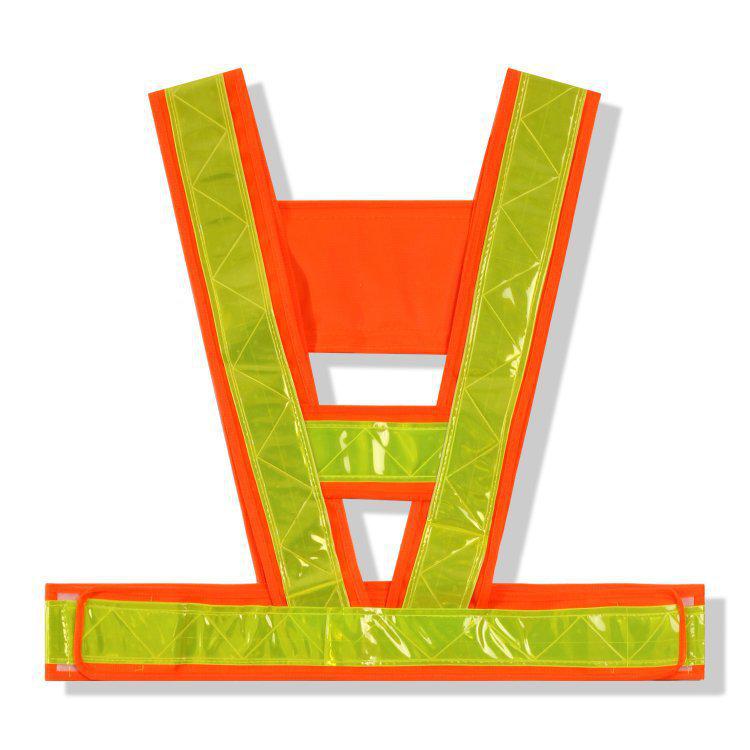 V-shaped Reflective Safety Vest for Cycling and Gardening with Fluorescent Strips, Customizable Printing Available